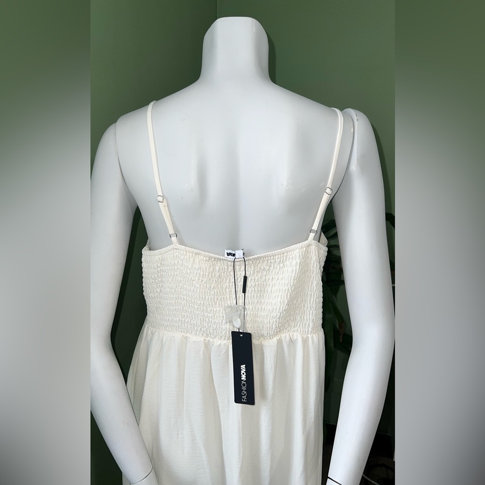Fashion Nova Ivory Button-Down Midi Dress - Picture 3 of 4